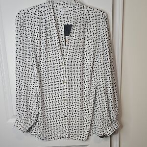 Nine‎ West Women's  Black and White Geometric Blouse Size 3X